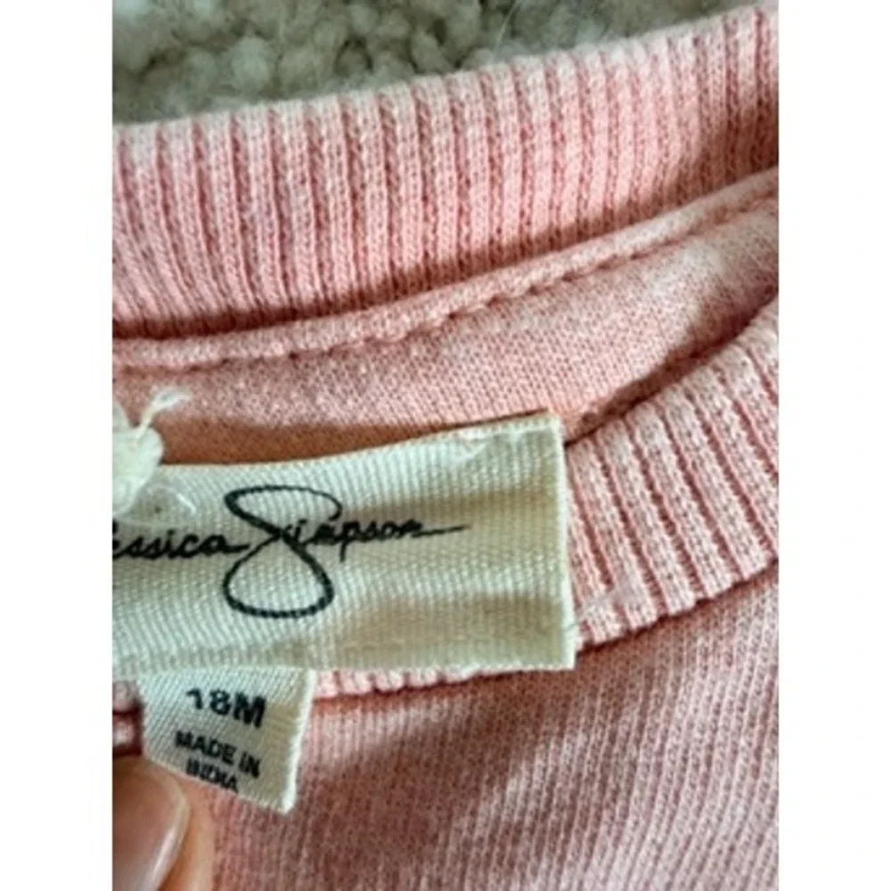 Jessica Simpson Baby Girls Pink Oh What Fun Sweatshirt Jogger Set 18M NEW